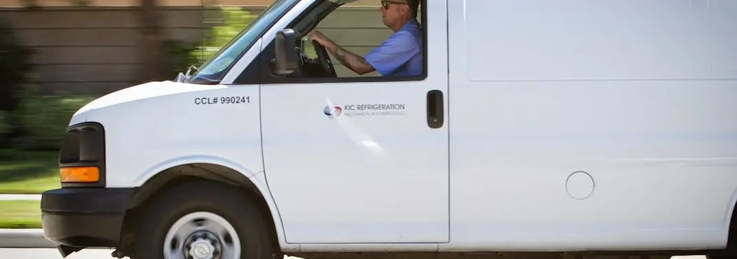 KIC Refrigeration service vehicle serving Islip area